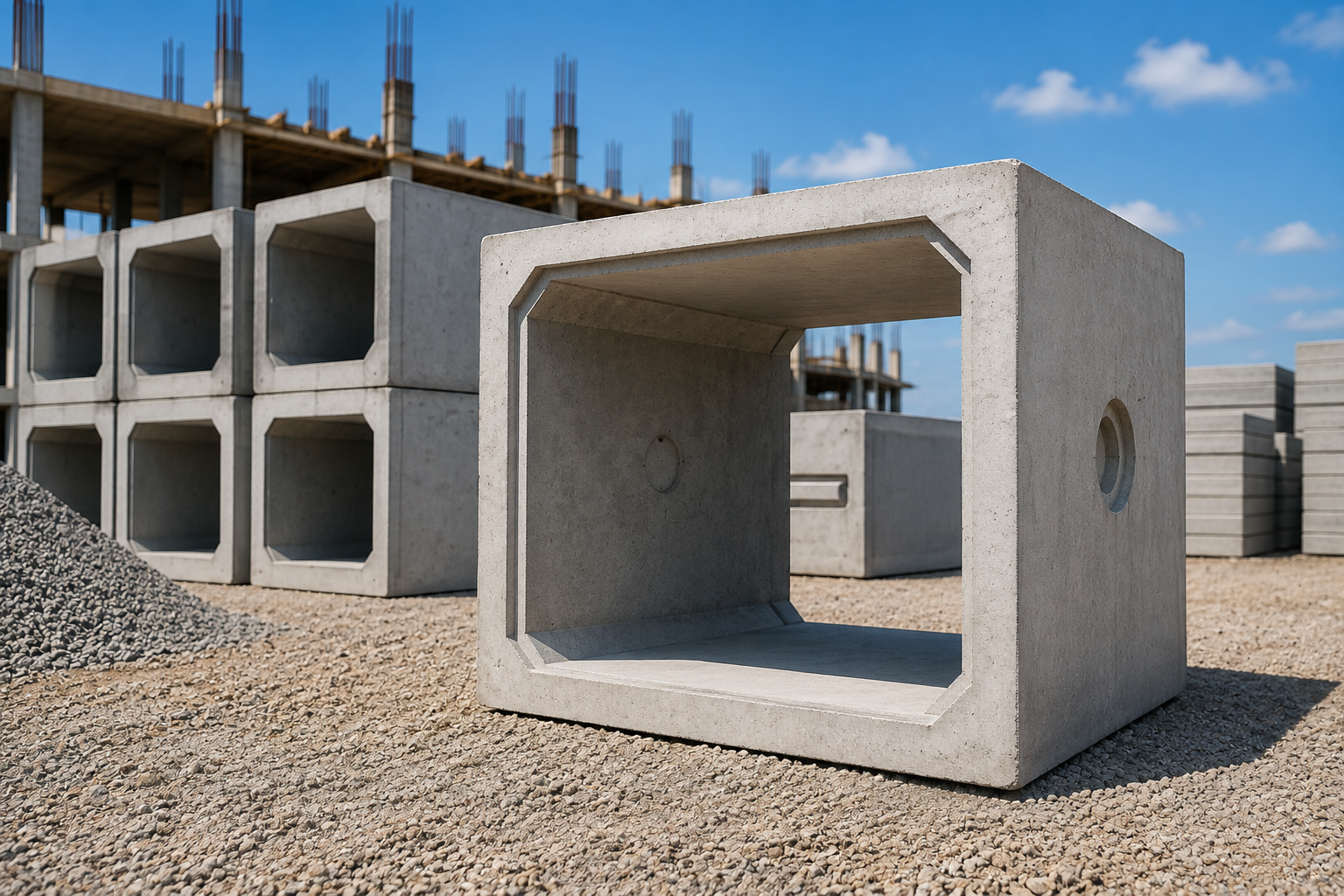 Precast concrete drainage chambers