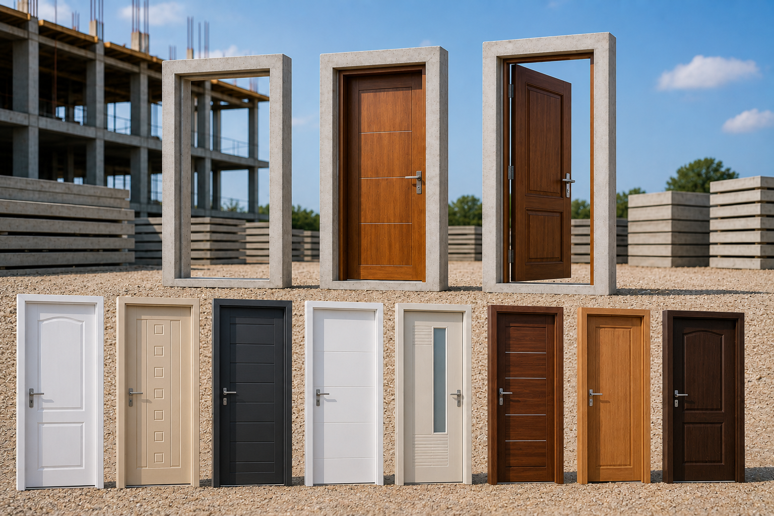 Wooden doors and door frames